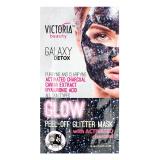Glitter Glow Black Peel off Mask with Activated Charcoal, Witch Hazel, and Hyaluronic Acid, 10ml