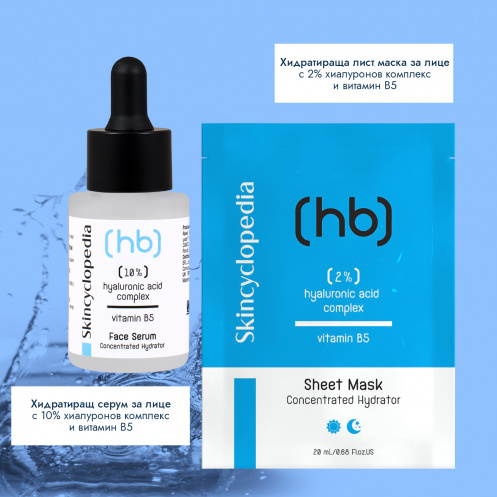 Hydrating Facial Sheet Mask with Hyaluronic Acid and Vitamin B5 20ml