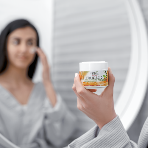 Day and Night Face Cream Moisturizer with Hyaluronic Acid, Folic Acid, Jojoba and Algae, 50ml